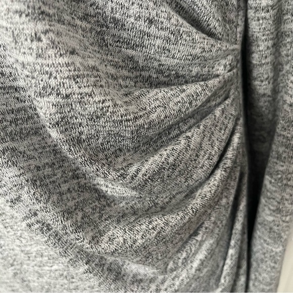 NWT Banana Republic Heather Grey Side Ruched Luxespun Dress Midi Length  Sz L - Picture 5 of 11